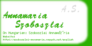 annamaria szoboszlai business card